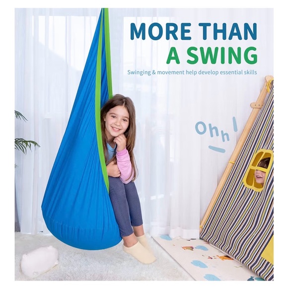 OUTREE Sensory Pod Swing Blue & Green Indoor/Outdoor NWT - Picture 8 of 15
